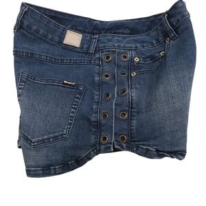 Rip Curl Women Denim Shorts Size 7 Blue Grommet Side Detailing